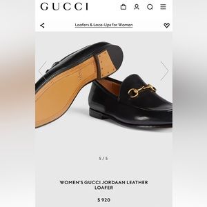 WOMEN'S GUCCI JORDAAN LEATHER LOAFER